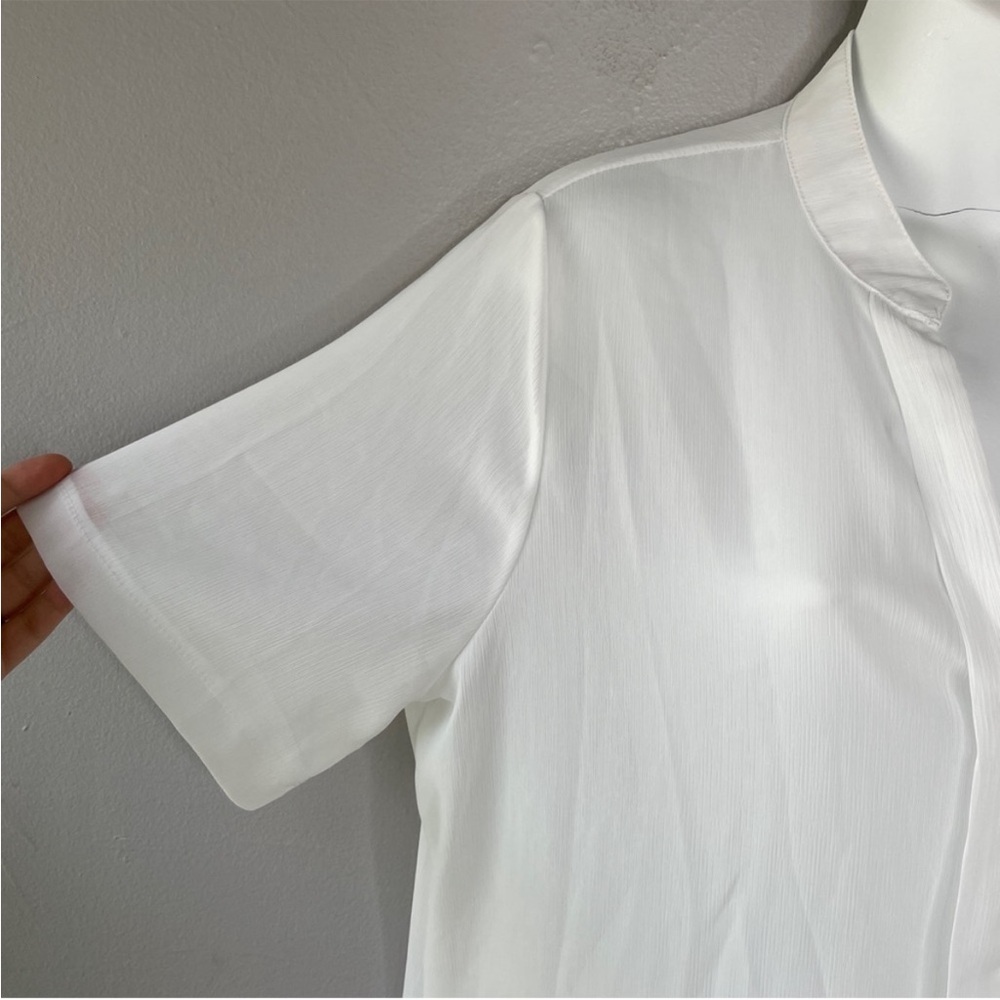 SHEIN White Sheer Long Shirt Tunic Mini Dress Swim Cover Up Size Medium Beach - Picture 3 of 7